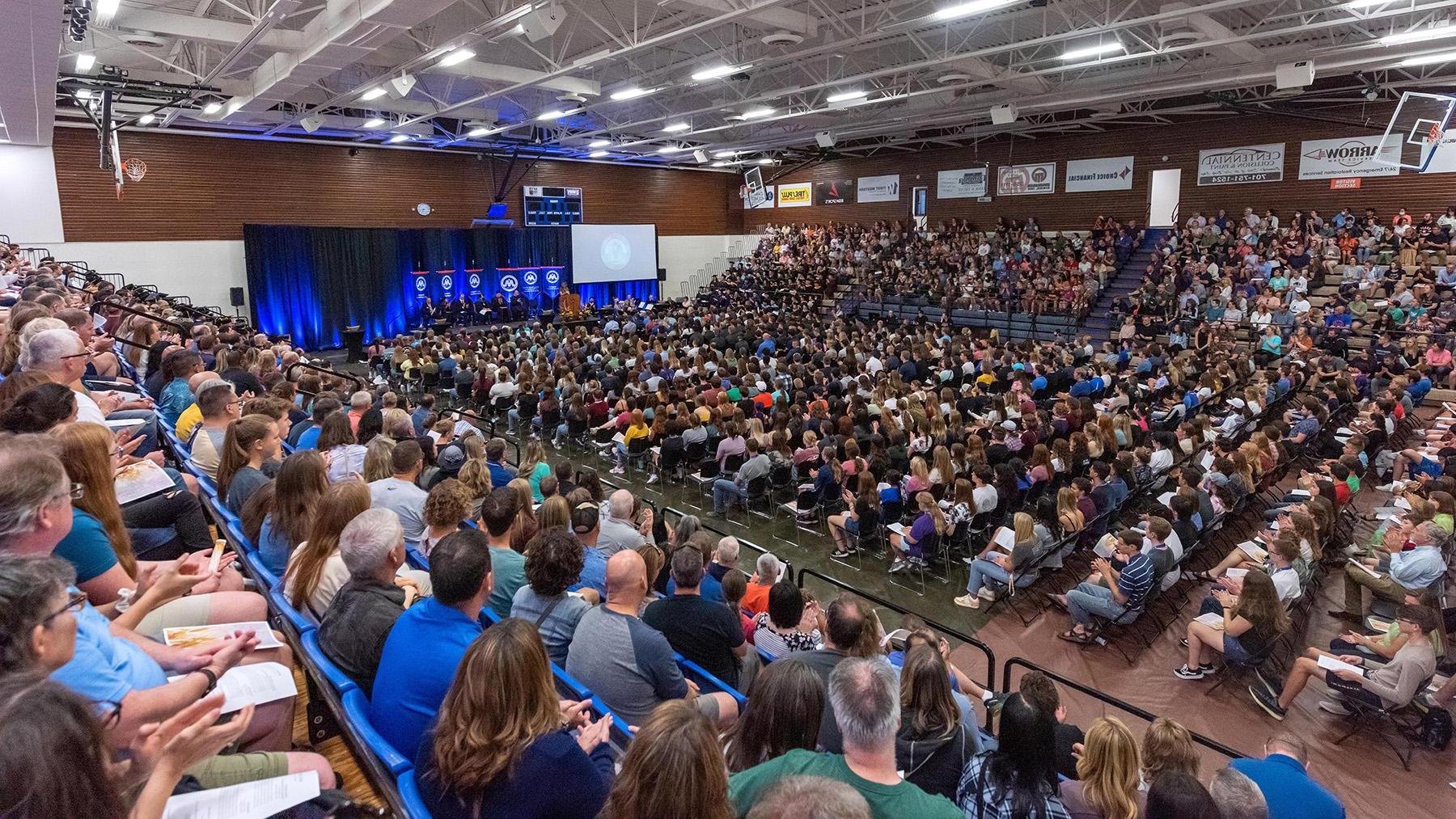 Students and Parents at the Wheat Ceremony